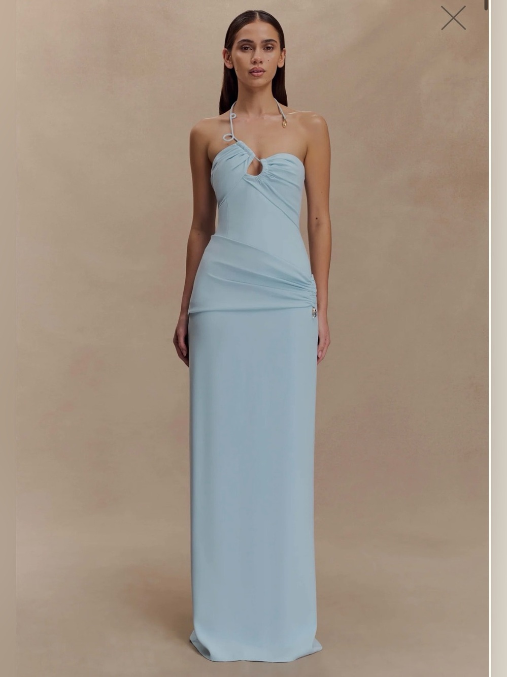 Meshki Light Blue One-Shoulder Maxi Dress